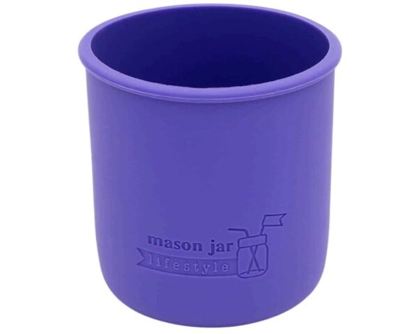 Silicone Sleeve for Regular Mouth Pint 16oz Mason Jars - ULTRA VIOLET